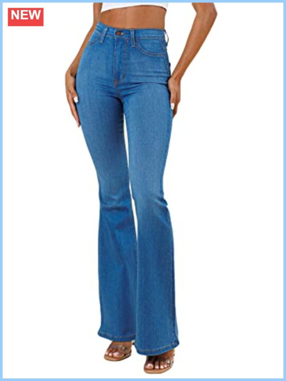 High Waisted Flare Bell Bottom Jeans Stretch Denim Pants